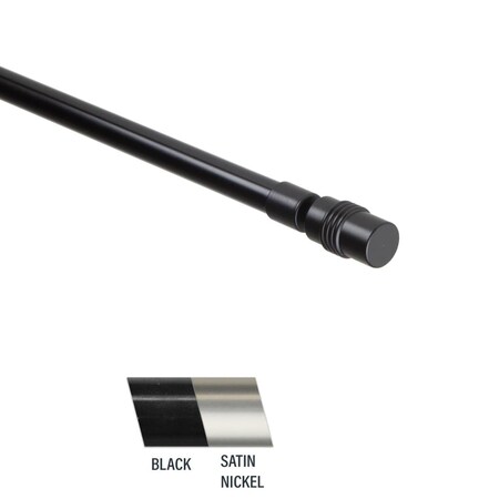 Central Design Fass 0.44 in. Curtain Rod, 18-28 in. - Black CE436857